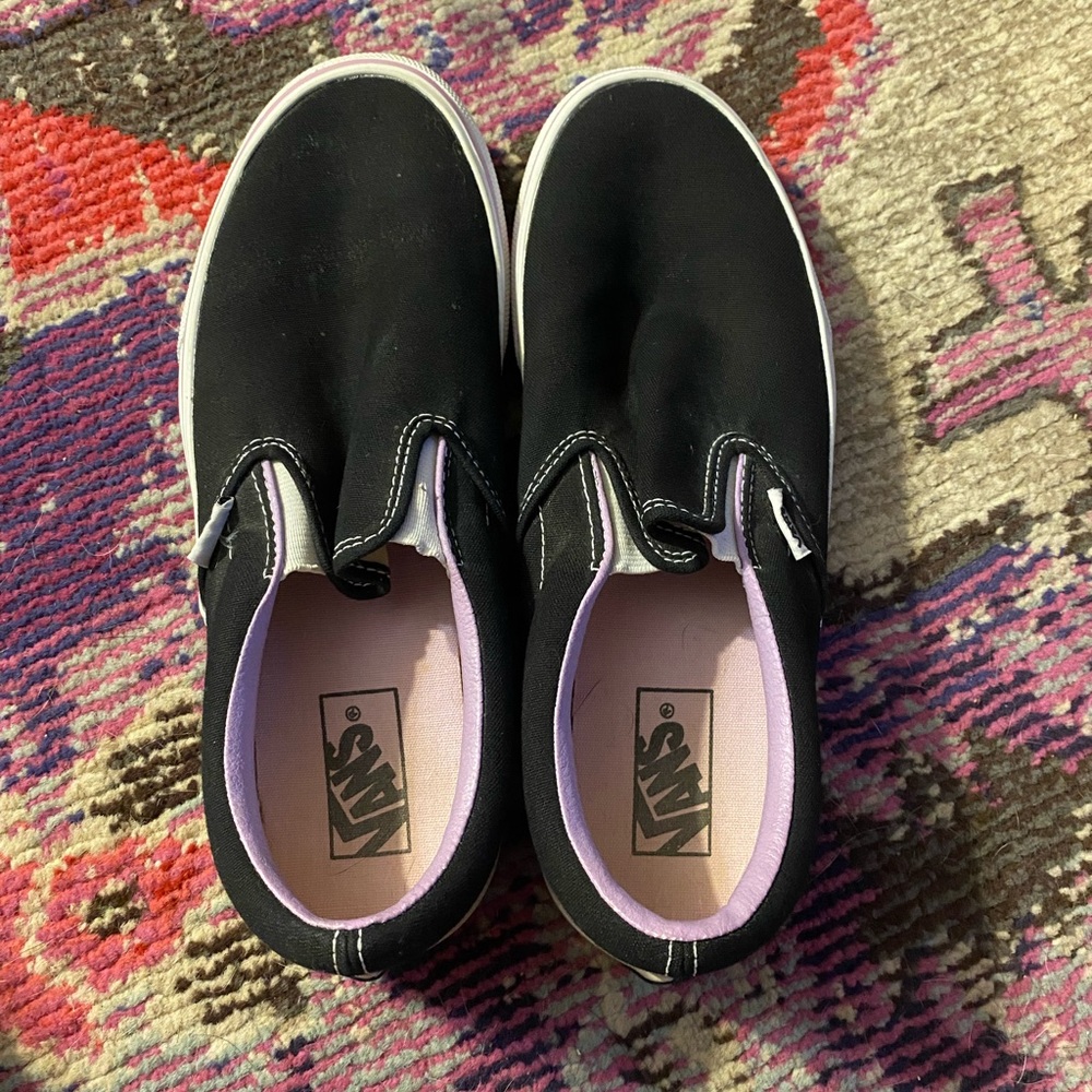 Vans Slip-Ons - Black with Purple soles